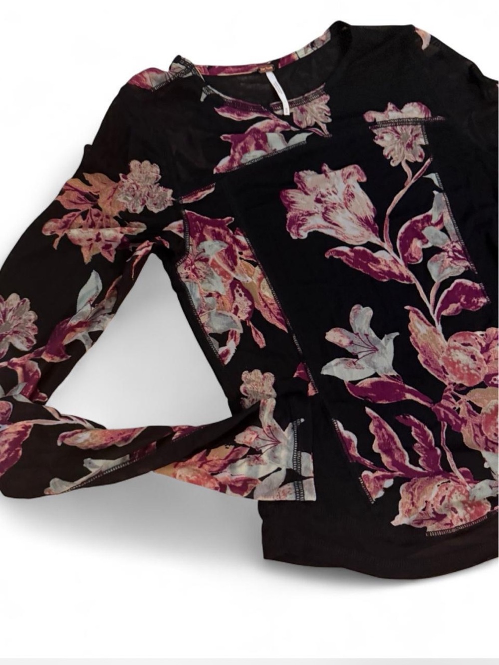 Free people Betty’s garden  Floral Long-Sleeve sheer  Women's Top - Picture 2 of 4